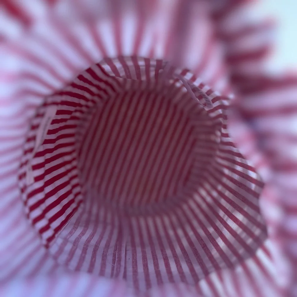 Anthropologie Woven Basket Mini Bag NWOT Rattan, Cotton lining Red/White cross - Picture 6 of 16